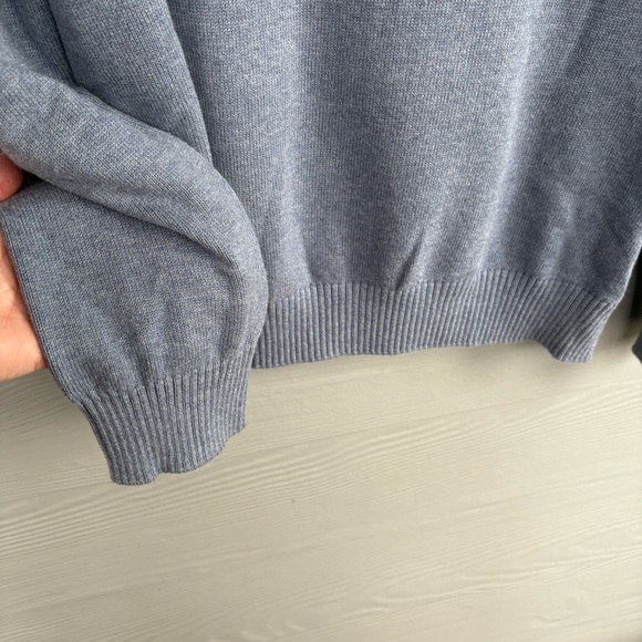 Nautica Men’s 1/4Zip Sweater Light Blue Cotton Size Large Classic Knit Pullover - Picture 5 of 7
